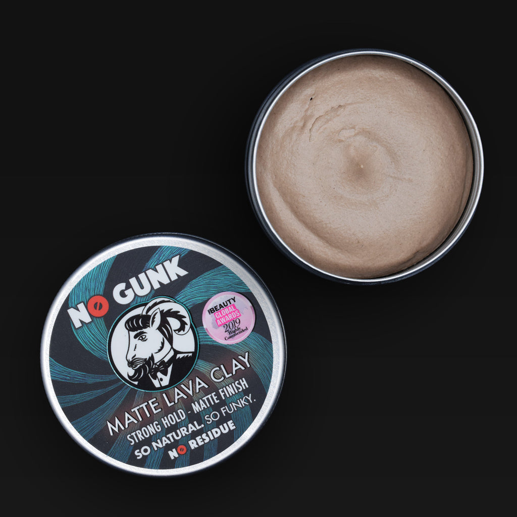 NO GUNK Natural Hair Styling Clay Paste Matte Lava Clay Organic open