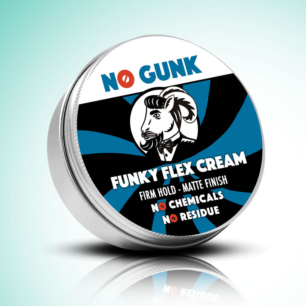NO GUNK Funky Flex Cream organic hair cream for men medium firm strong hold easy to apply natural hair cream for long short medium length hair